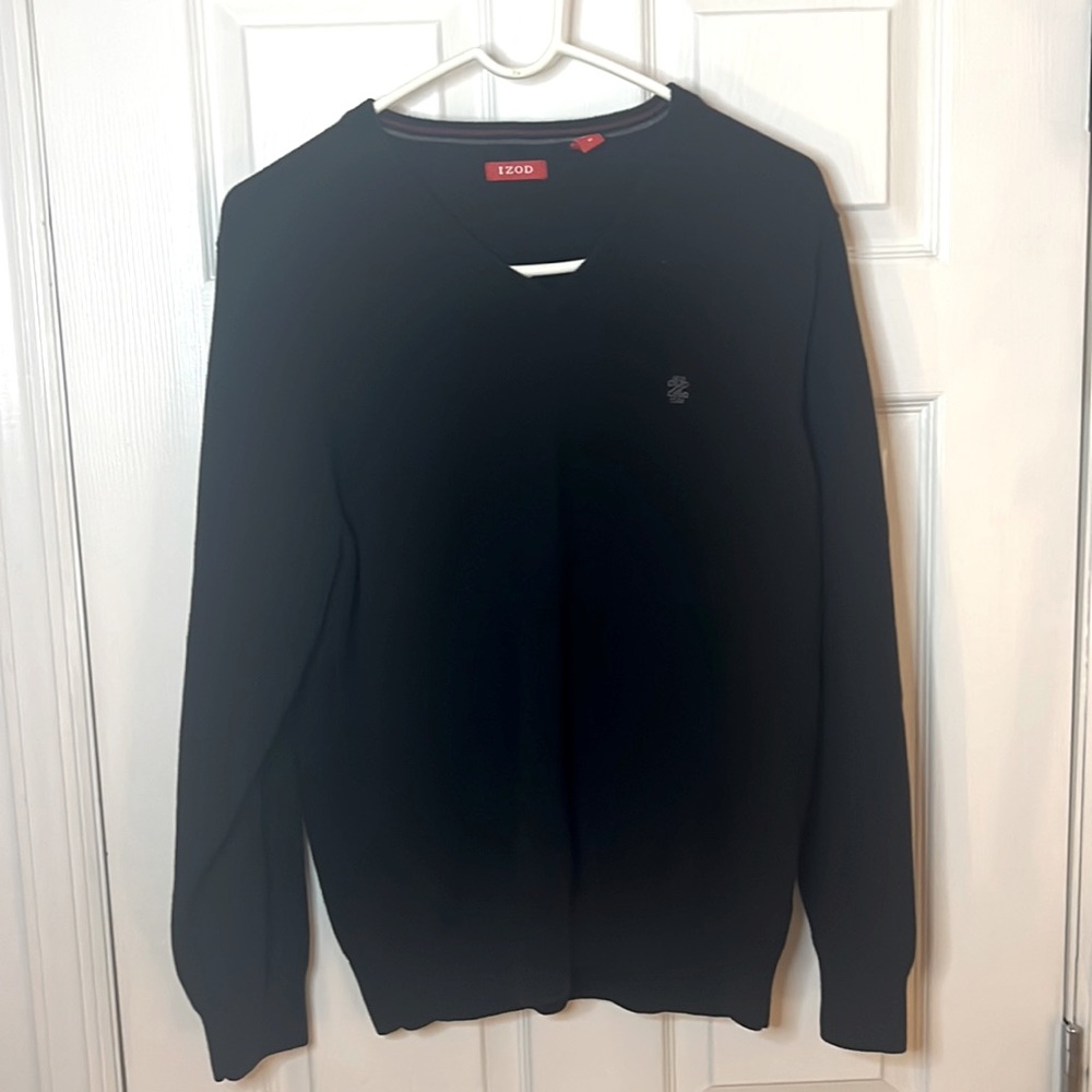 Izod mens v neck polo medium black